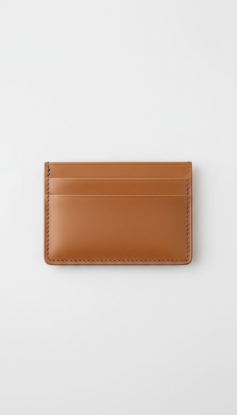 Polished Leather Cardholder with Sleek Edge
